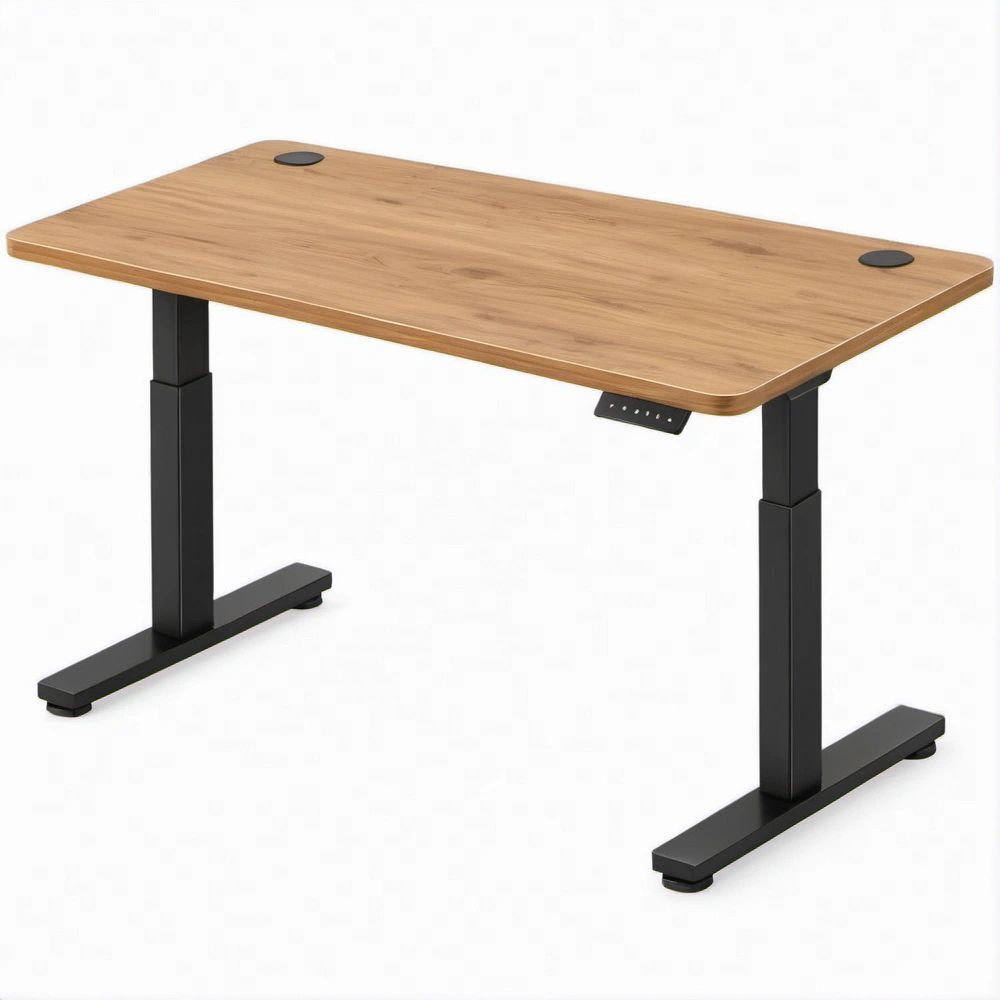 Secretária Elétrica Regulável em Altura Carvalho e Preto 120 x 60 x 72-118 cm