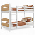 Beliche infantil em pinho maciço branco e natural para colchões de 90 x 190 cm, 198 x 102 x 160 cm